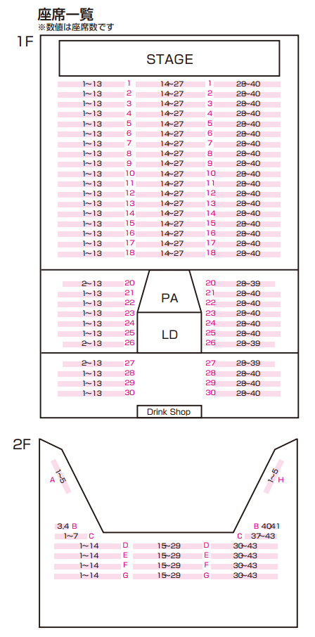 zeep東京椅子使用時座席図