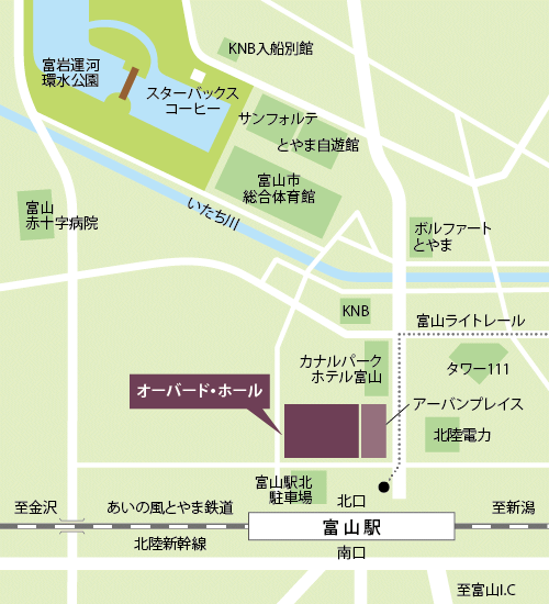 富山市芸術文化ホールの周辺地図