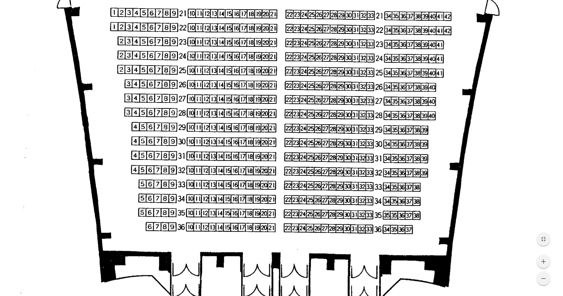 千葉県文化会館大ホール(1F前方)座席表