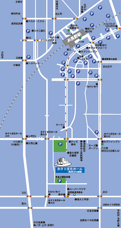 長野県県民文化会館の周辺地図