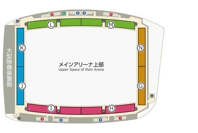 武蔵野の森総合スポーツプラザ(京王アリーナTOKYO)の座席表 メインアリーナ4F