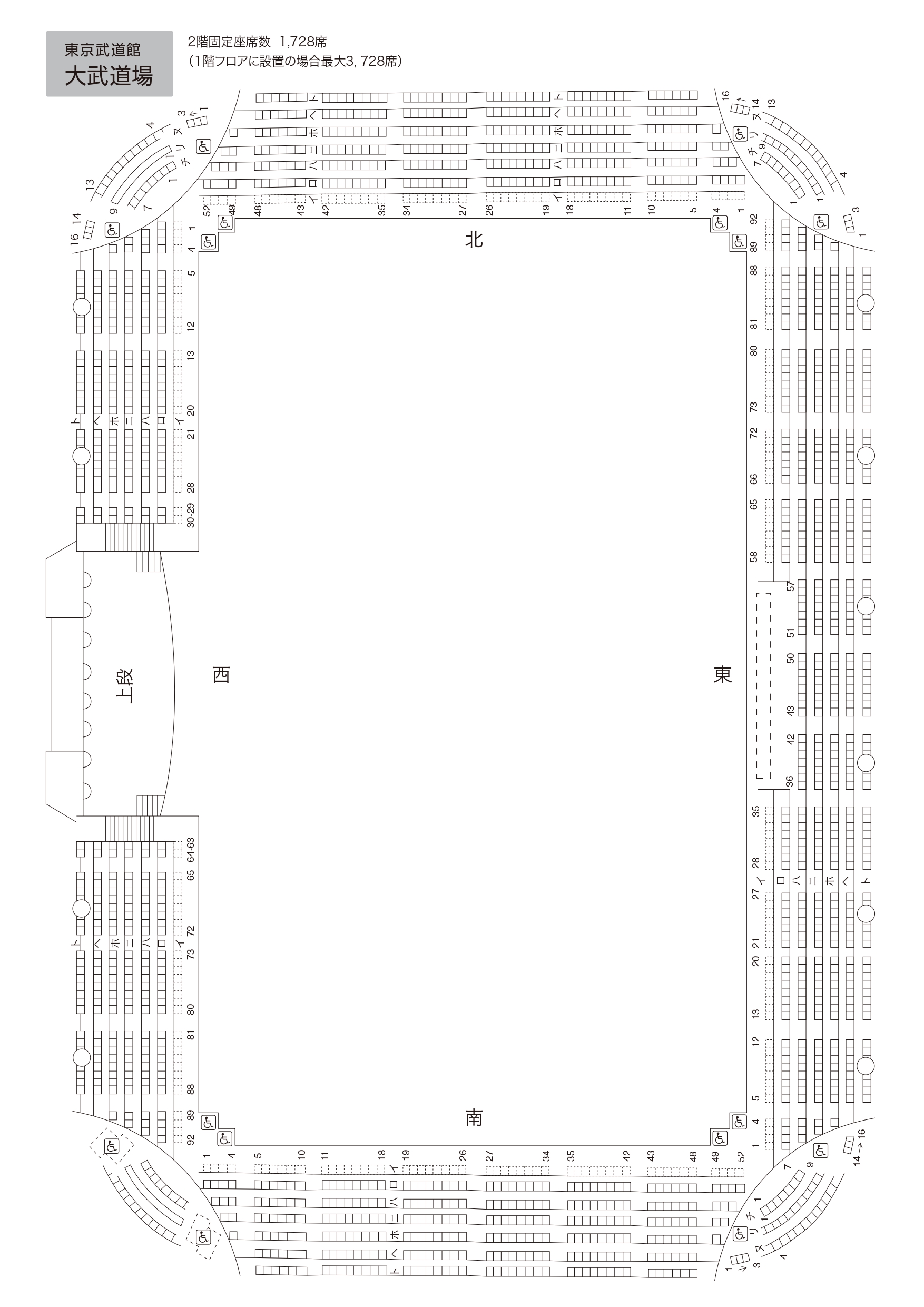 東京武道館の座席表と会場情報 大武道場